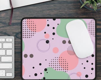 Abstract Dots Mouse Pad: Modern Earth Tone Desk Decor