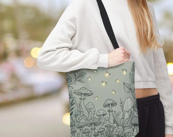 Mushroom Tote Bag: Nature reusable grocery bag