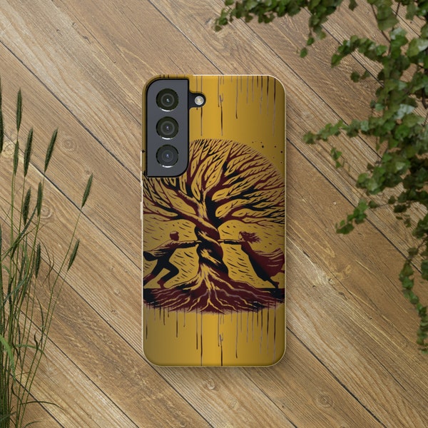 Biodegradable Lovers Tree Phone Case | Eco-Friendly | Wireless Charging Compatible