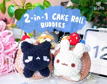 2-in-1 Cake Roll Buddies Crochet Pattern