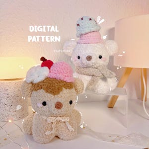 Patrón de crochet para osito de helado