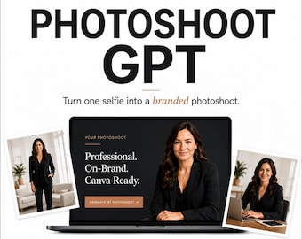 Branded Photoshoot System | AI ChatGPT Prompts for Canva Marketing Visuals | Small Business Branding | Content Creator Photography Tool