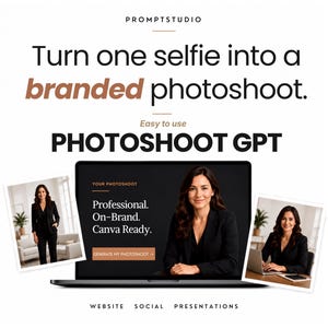 Branded Photoshoot System | AI ChatGPT Prompts for Canva Marketing Visuals | Small Business Branding | Content Creator Photography Tool