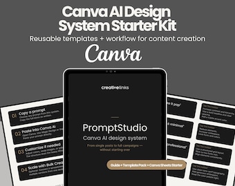 Canva AI Prompt Guide | Canva Prompts for Small Business | AI Design System | Content Creator Canva Tool | Social Media Template Prompts