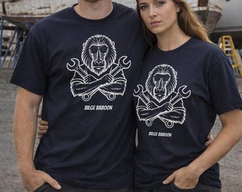Marine Mechanic T-Shirt, Bilge Baboon, Boating Gearhead Gift
