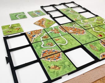 Carcassonne Tile Grid | 3D Printed Board Game Organiser | Tile Placement Helper