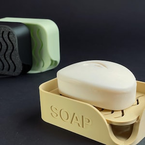 Gepersonaliseerde minimalistische zeepbakje/houder | Aangepaste tekst 3D-geprint milieuvriendelijk zeepbakje in vele kleuren | Keukenzeep, badzeep