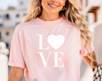 Love Valentine Tshirt, Valentines Day Gift, Couple Gift, Love Shirt, Love Tee, Heart Tshirt, Shirt For Women, Gift For Her, Casual Tshirt