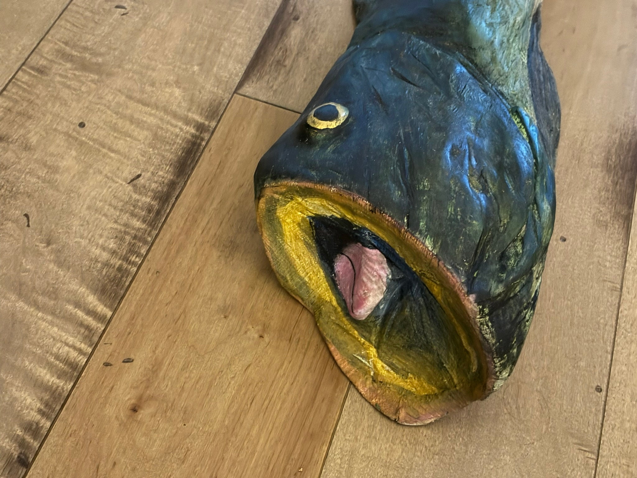 Large Mouth Bass , Fish Carving Large Scale, Large Fish Wall Hanging ...