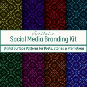 8 Dark Jewel Tone Aesthetic Social Media Branding, Textured Patterns for Content Creators, Instagram Feed, Story Template, Zoom Background