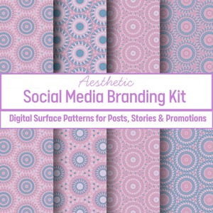 8 Mauve Purple Aesthetic Social Media Branding, Textured Patterns for Content Creators, Instagram Feed, Story Templates, Zoom Backgrounds