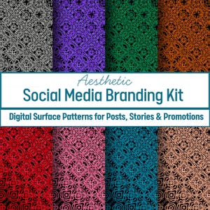 8. Estética abstracta para redes sociales: diseño de marca, patrones digitales texturizados, creadores de contenido, feed de Instagram, plantillas para historias y fondos para Zoom.