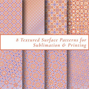 8 Seasonal Textured Sublimation Printable Pattern Bundle, Luxury Commercial Use Wedding, Birthday & Premium Stationery Graphic Design Assets