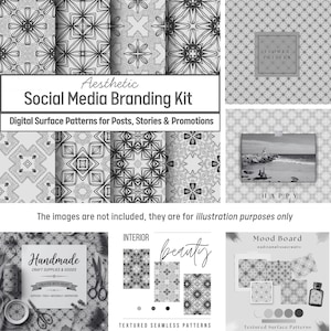 Grayscale Social Media Branding, Textured Surface Patterns for Content Creators, Instagram Feed, Story Background Template, Digital Overlay