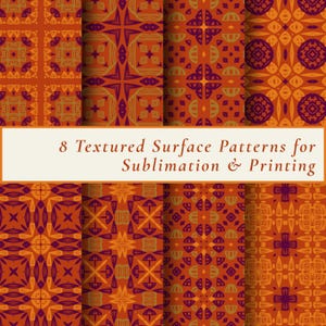 8 motivi geometrici boho con texture naturali per la stampa a sublimazione, carta digitale senza cuciture per la stampa su tessuto, pacchetto di design per uso commerciale