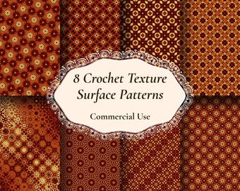 8 Autumnal Bohemian Digital Paper Pack, Rustic Brown Tribal Surface Patterns, Victorian Damask Textures, Retro Geometric Tile Backgrounds