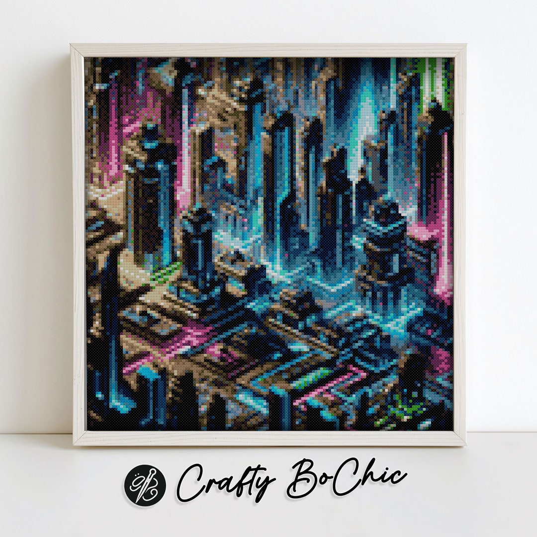 Sci-fi Skylines 14 Count Cross Stitch Chart Digital Download PDF Chart ...