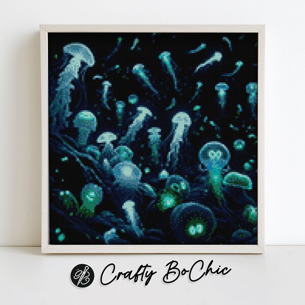 Deep Sea Mysteries 14 Count Cross Stitch Chart Digital Download PDF Chart Instant Download Beginner Cross Stitch Pattern