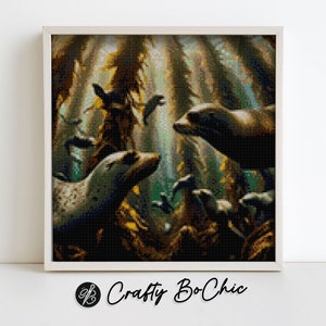 The Kelp Forest 14 Count Kreuzstich Stickmuster Stickvorlage Digitaler Download PDF Stickmuster Sofortiger Download Anfänger Kreuzstichmuster
