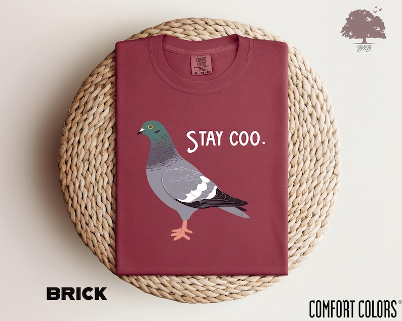 Stay Coo Comfort Colors Shirt, Funny Pigeon Tees, Cute Bird Silly Meme Saying, Cool Birding Motivate Gift, Sarcastic Slogan Comical Clothes
