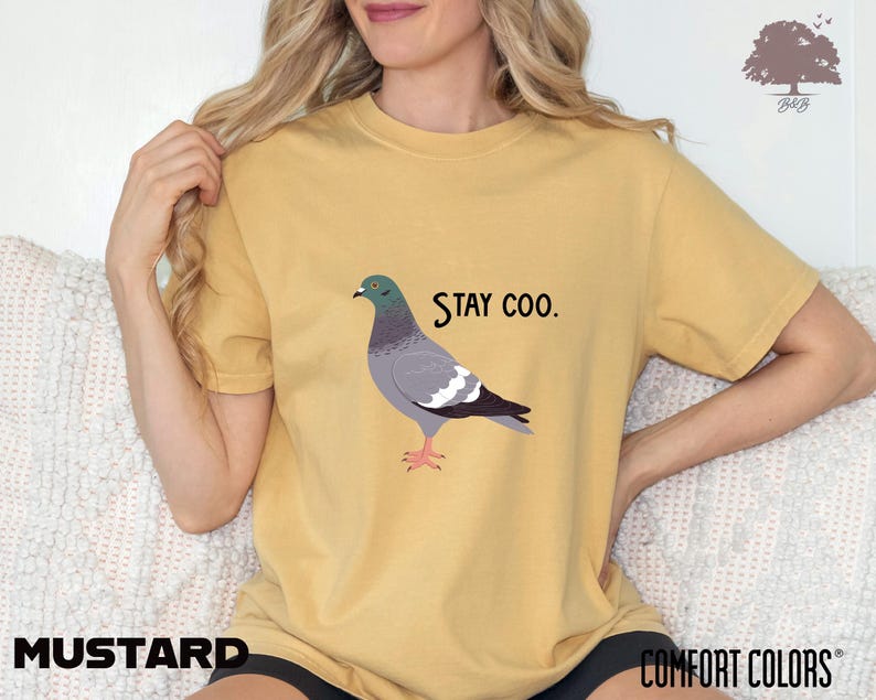 Stay Coo Comfort Colors Shirt, Funny Pigeon Tees, Cute Bird Silly Meme Saying, Cool Birding Motivate Gift, Sarcastic Slogan Comical Clothes