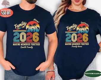 Custom Family Vacation Tee 2026, Summer Group Cruise Shirt, Beach Trip T-shirt