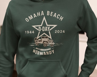 WWII Anniversary Sweatshirt and Hoodie : D-Day Omaha Beach Normandy Sweater
