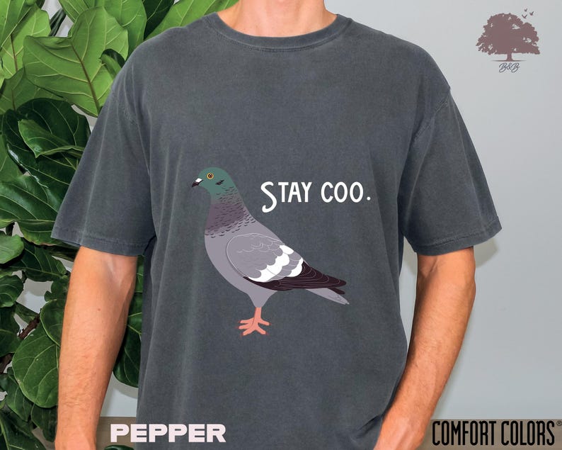 Stay Coo Comfort Colors Shirt, Funny Pigeon Tees, Cute Bird Silly Meme Saying, Cool Birding Motivate Gift, Sarcastic Slogan Comical Clothes
