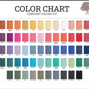 the color chart for the color chart for the color chart