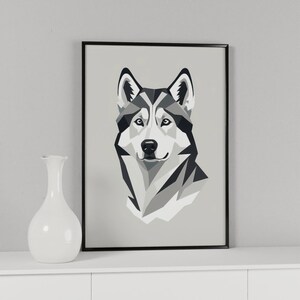 Husky Wall Art, Siberian Huskies Home Decor, DIGITAL ART