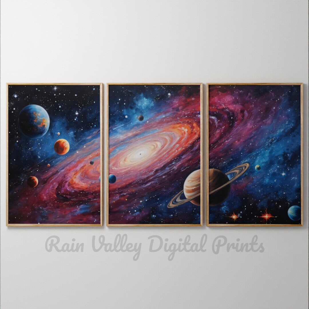 Space Art Print Set: Celestial Galaxy Wall Decor (digital Print) - Etsy