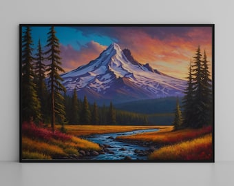 Mt Hood Oregon, Berg Natur Landschaft Wandkunst