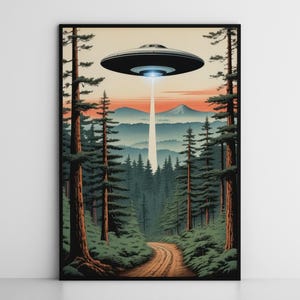 UFO Poster, UFO Wall Art, NASA Lovers Gift