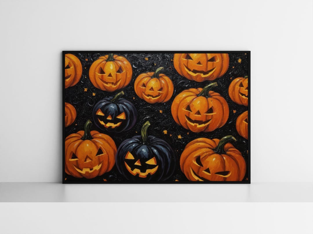 Jack O Lanterns Glitter Halloween Wall Art - Etsy