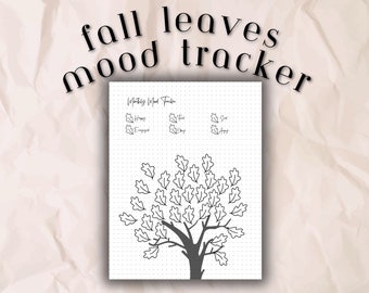 Fall Leaves Mood Tracker Printable, Monthly Mood Log, Mood Track Bullet Journal, Daily Mood Tracker, Mood Trackers Journal Pages Value Pack