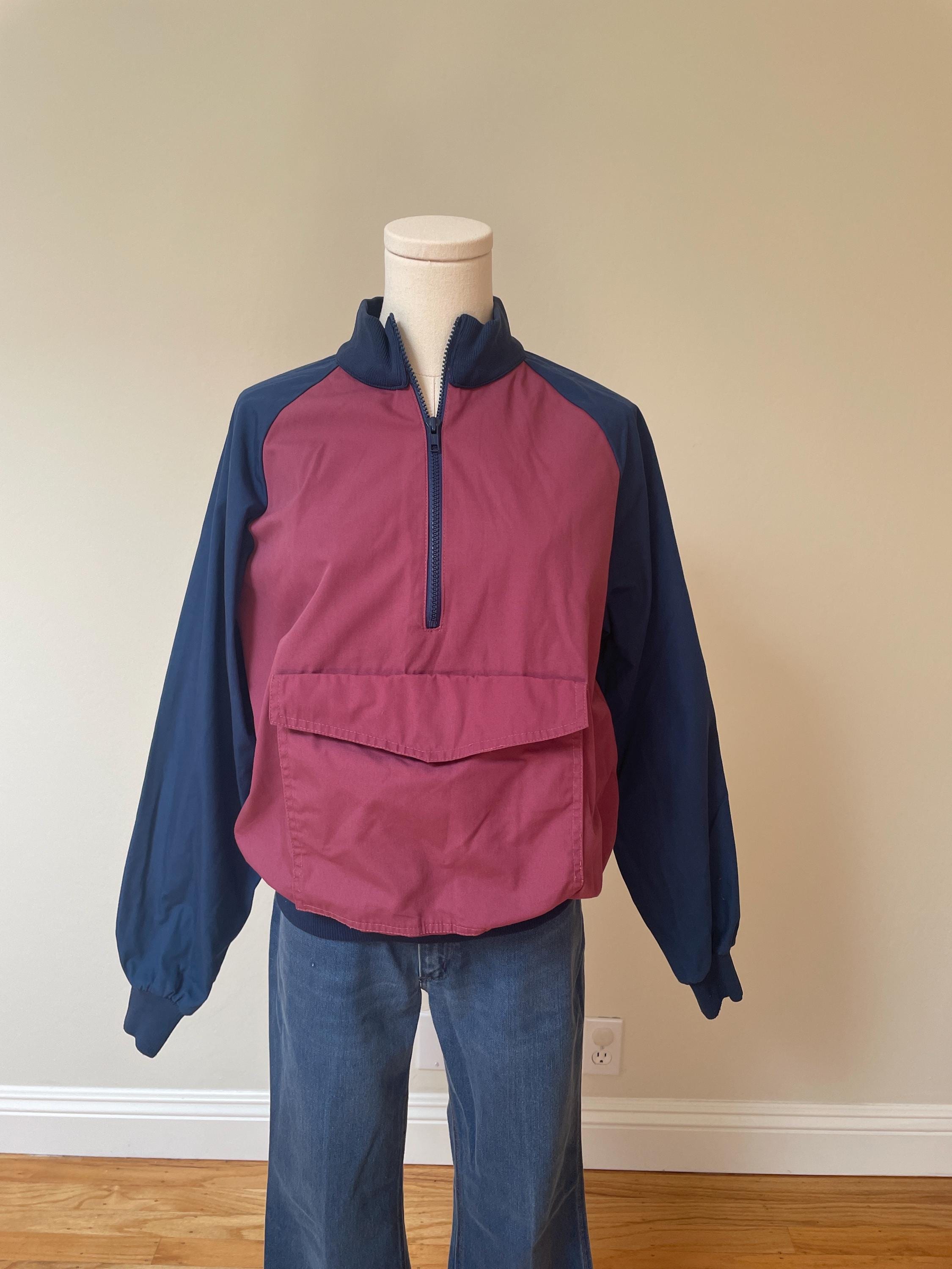 Vintage 80s Pieroni Ski Jacket: Mauve & Navy Half Zip, Size M - Etsy