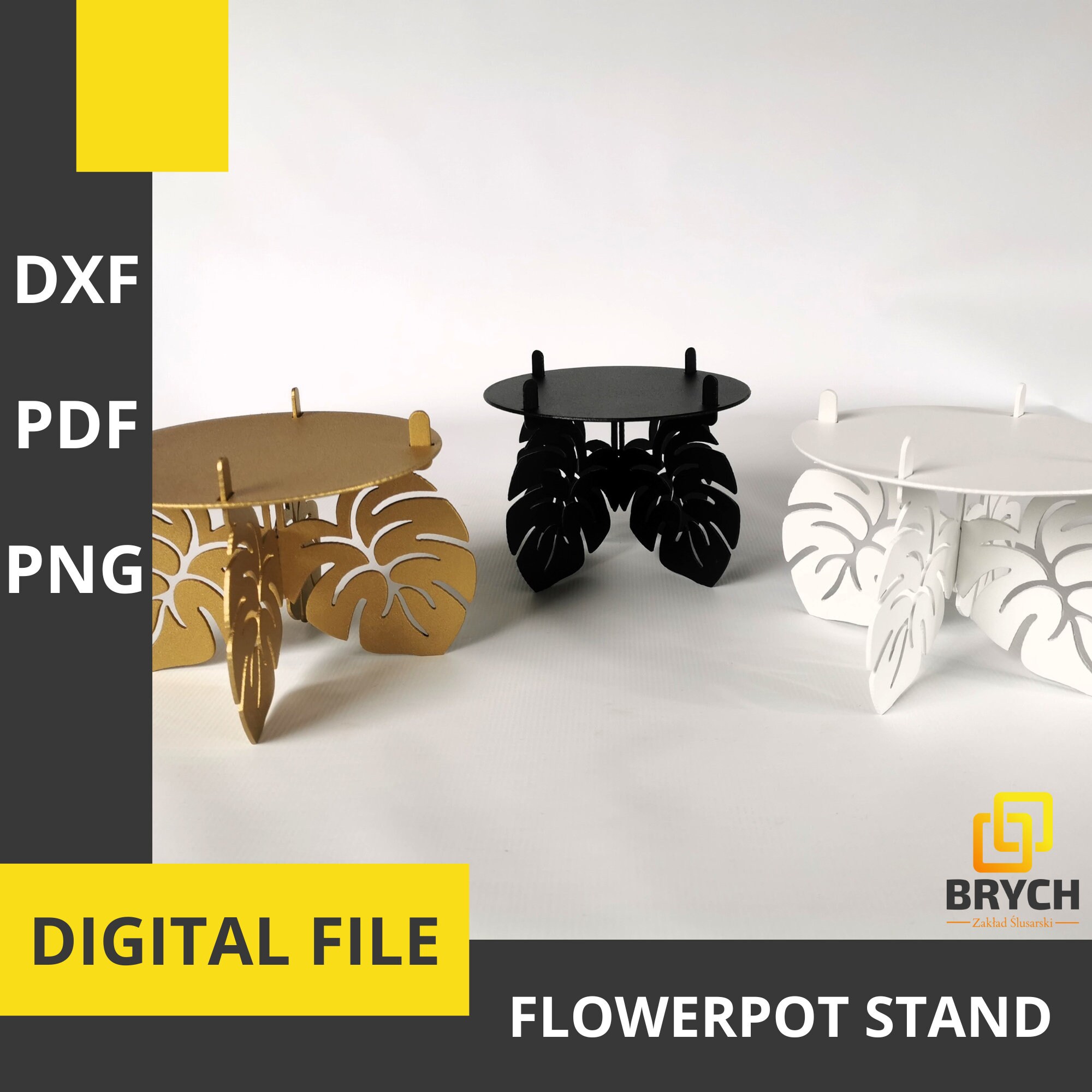 Decorative Flowerpot Stand, Monstera Leaf, DXF File for CNC Cutting ...