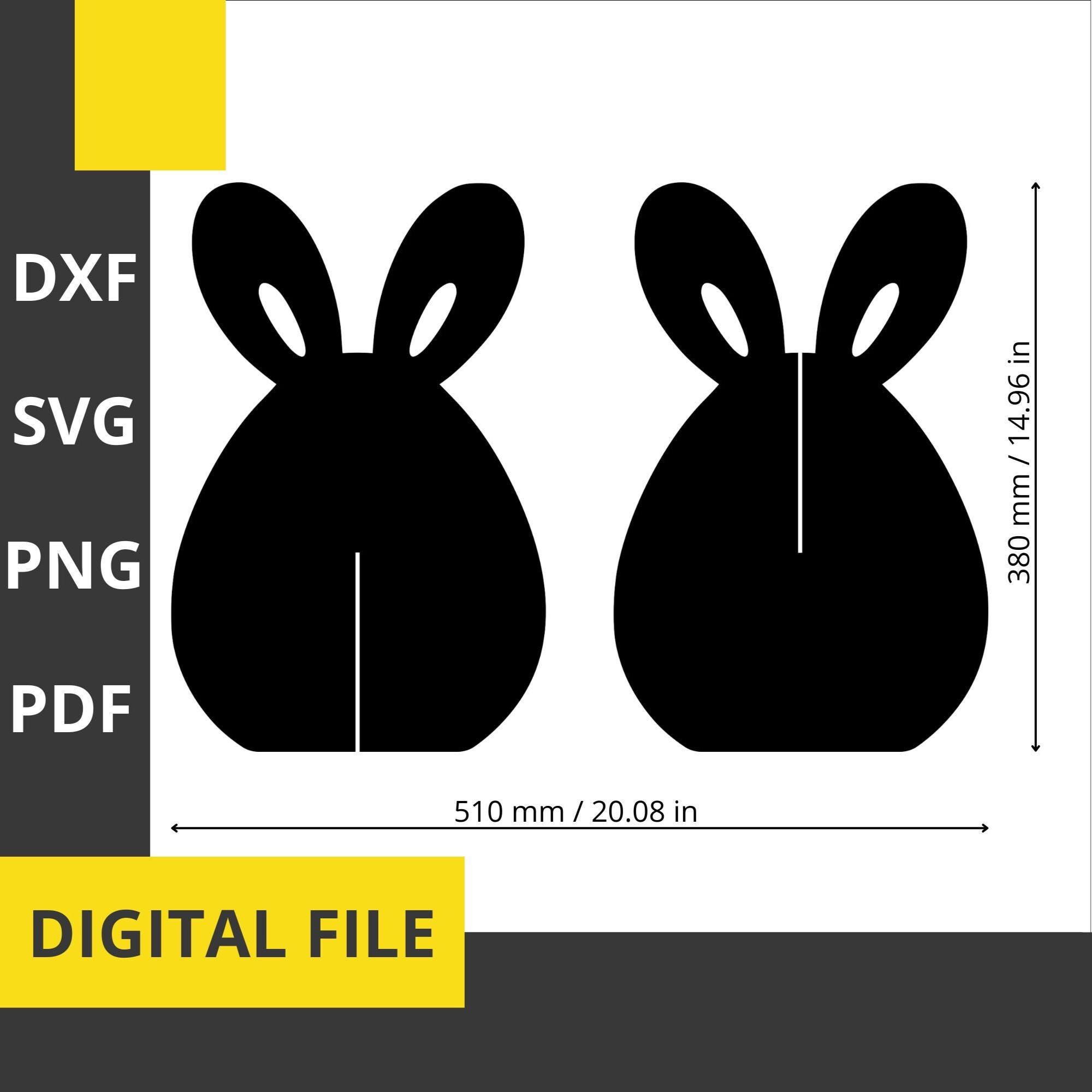 Easter Bunny Laser Cut File – 3D Interlocking Decor (svg, Dxf, Pdf, Png ...
