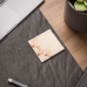 Floral Post-It Notes: Elegant Transparent Flower Design (3&quot;x3)