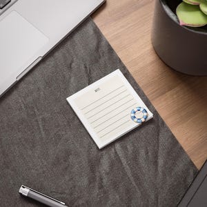 Nautical Life Ring Sticky Notes | Beach-Themed Memo Pad for Coastal Office Decor, Cute Stationery Gift for Ocean Lovers