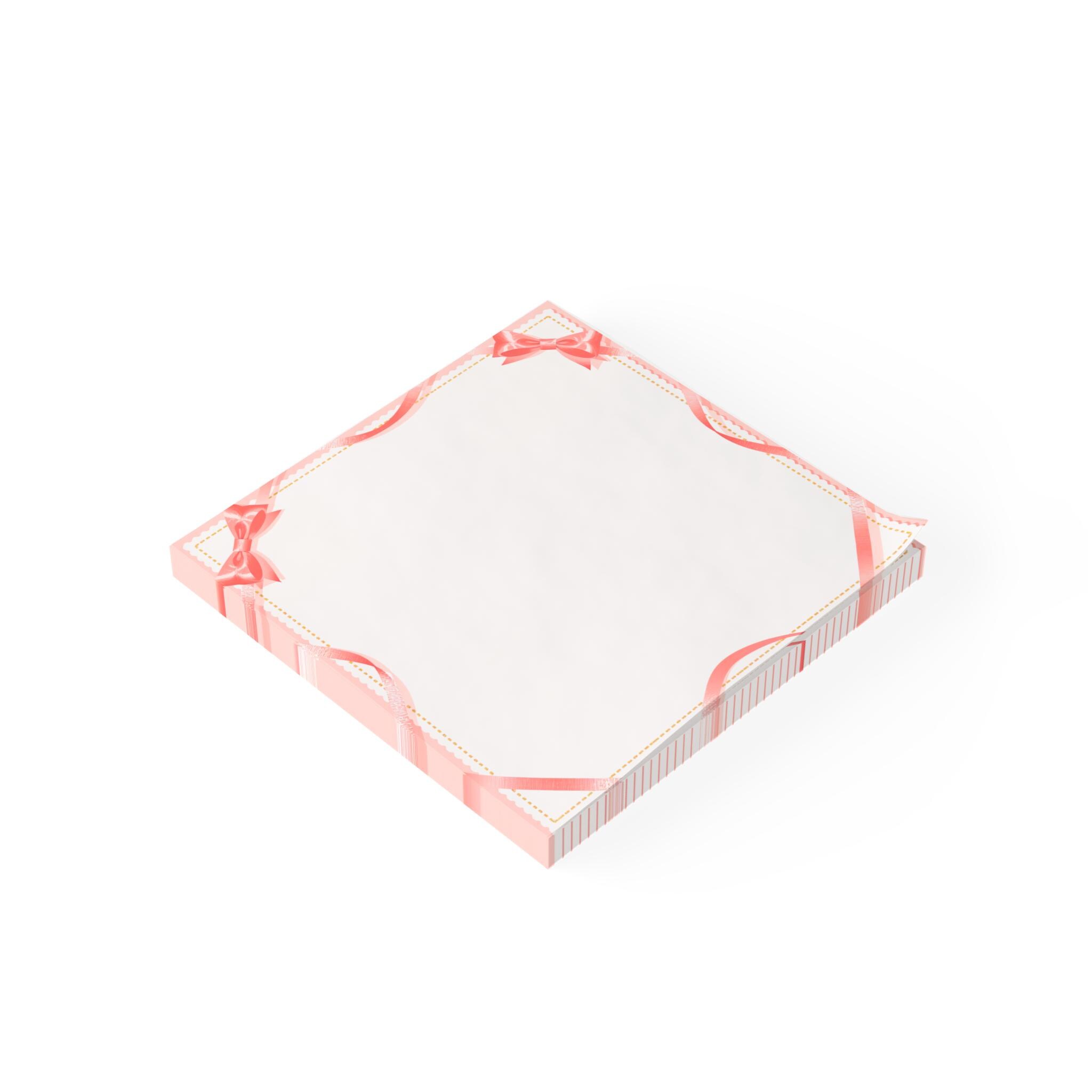 Cute Pink Bow Sticky Notes - Coquette Ribbon Memo Pad - Girly Desk ...