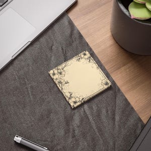 Floral Post-It Notes: Elegant Desk Stationery (3&quot;x3&quot;)