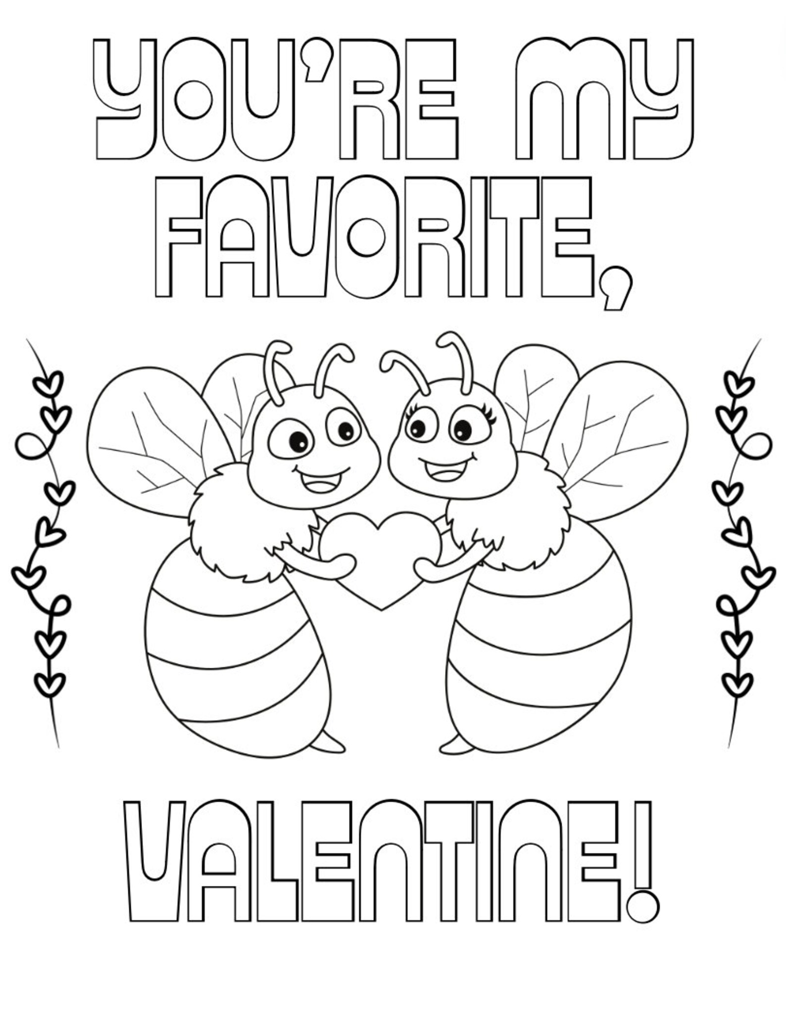Valentine's Day Coloring Worksheets, Valentine PDF Coloring Pages ...
