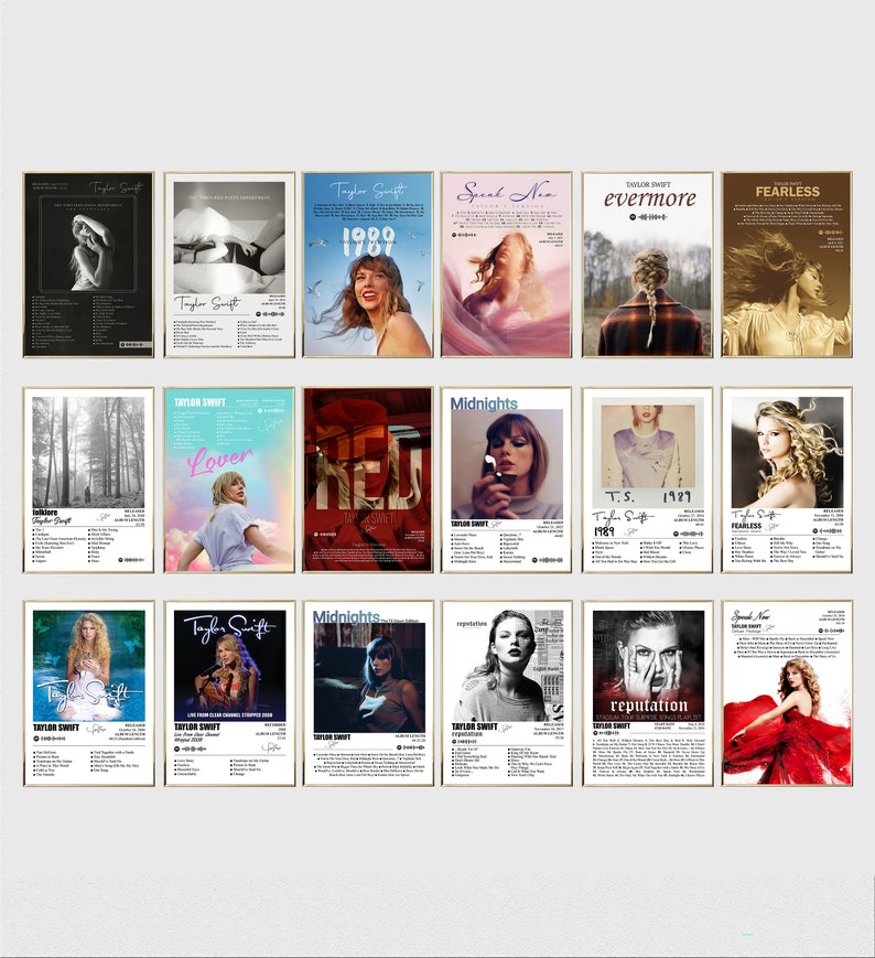 Ensemble daffiches dalbum Swiftie, impressions de couverture dalbum Swift, affiche musicale, téléchargement numérique image 1