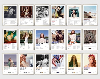 Lana Del Rey Album affiche ensemble de 18, Lana Del Rey album cover prints, Lana Del Rey music poster, Lana Del Rey print, Digital download