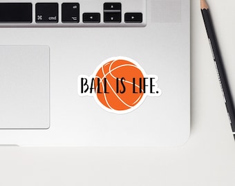 Decalcomania adesiva per basket, Idea regalo per basket, Regalo per amante del basket, Decalcomanie per adesivi per laptop, Adesivi divertenti e carini