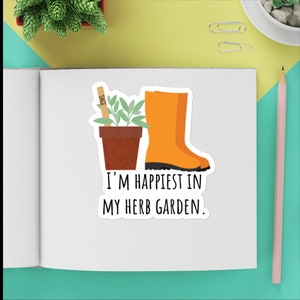 Garden Love Sticker, Herb Garden Stickers, Laptop Decal Stickers, Cute Gardening Stickers, Fun Spring Stickers Garden