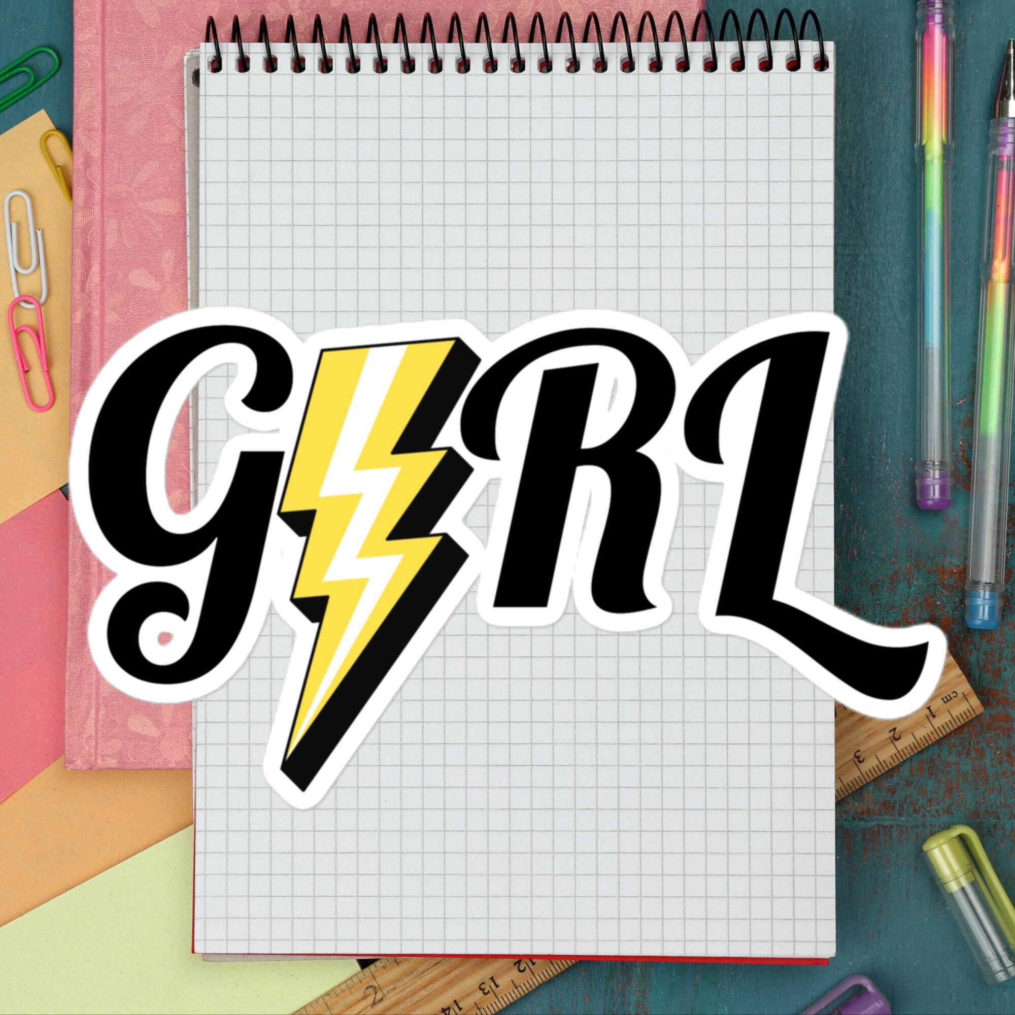Lightning Bolt Girl Power Sticker, Girl Power Gift, Stickers for Girls ...