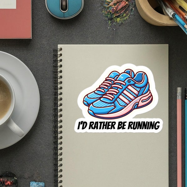 Runner fun sticker, I'd rather been running decal, marathon runner decal, track decal, track coach gift, cross country decal