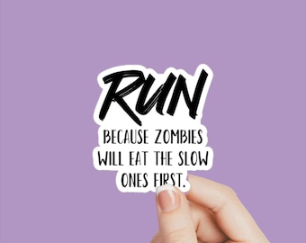 Running Humor Sticker Decal, Funny Running Gift, Gifts for Runners, Running therapy laptop decal, Fun laptop stickers, Cut laptop stickers